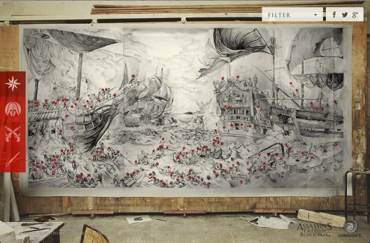 The home page for the Assassin's Creed IV: Black Flag video game, created by Sid Lee for Ubisoft