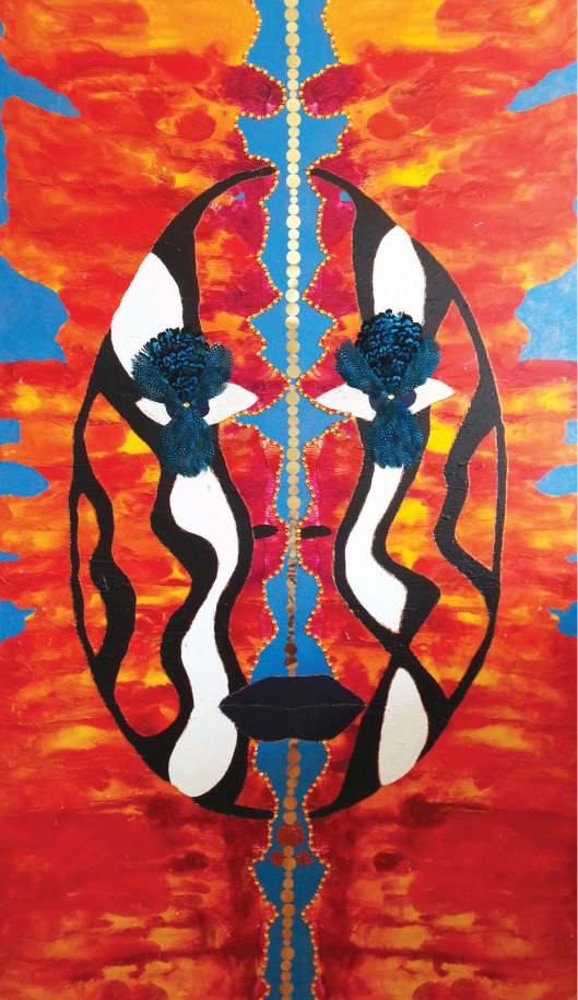 "Intensity", Acrylic & Swarovski Rhinestones on Canvas, 72" x 42"