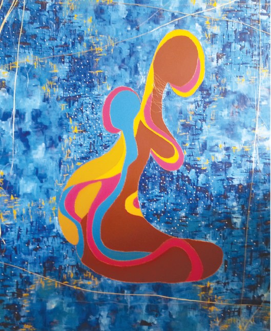 "Connection", Acrylic & Swarovski Rhinestones on Canvas, 63.5" x 52.5", $2,900