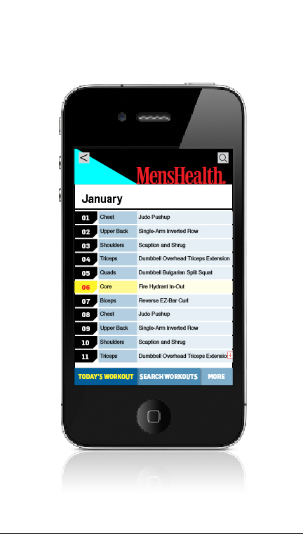 Men's Health Exercise of the Day App for iPhone
