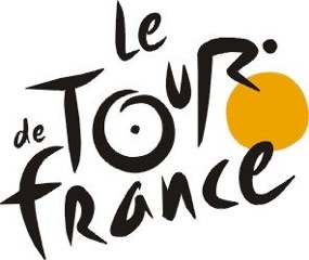 The world's most famous bike race. The "R" in "Tour" is a cyclist. The yellow circle is the front wheel of a bicycle, the "O" is the back wheel.