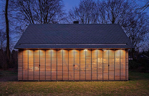 The movable shutters can be shut during the evenings when privacy is required.