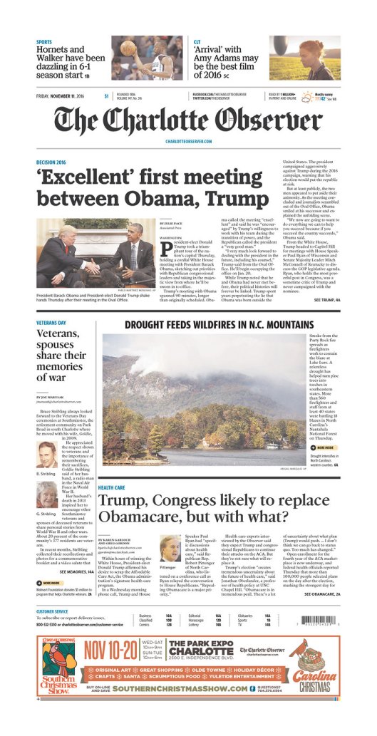 The Charlotte Observer, Nov. 11, 2016