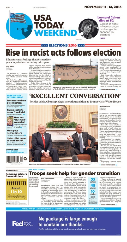 USA Today, Nov. 11, 2016