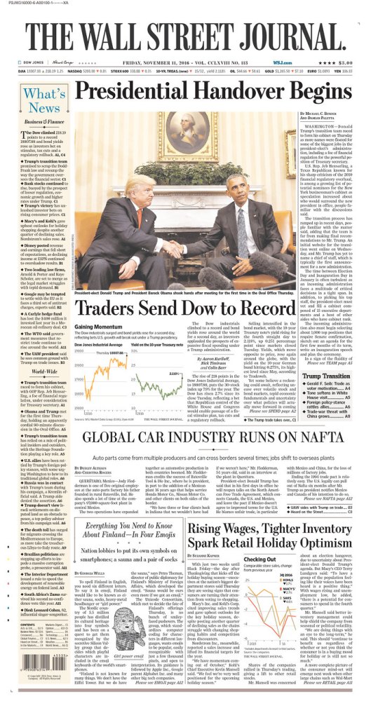 The Wall Street Journal, Nov. 11, 2016